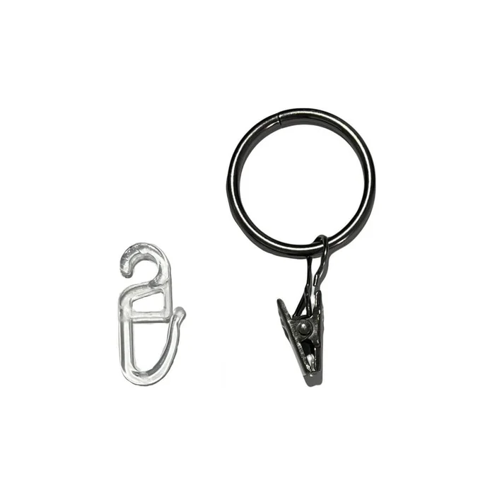 Kroužky na záclony s háčkem, sada 10 kusů