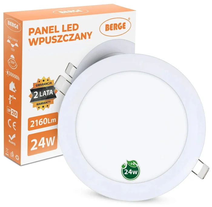 Kruhový LED panel 24W 300mm teplá bílá