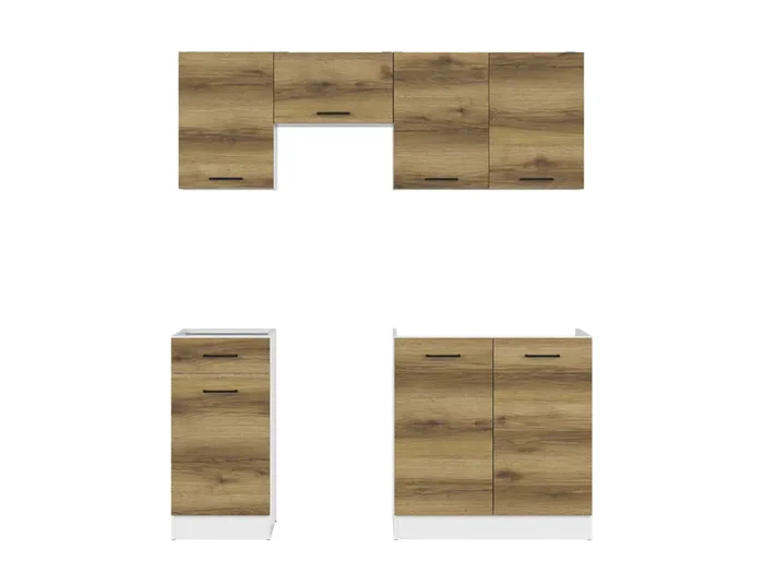 Kuchyň JUNONA 170 cm bílo-dub delano světlý