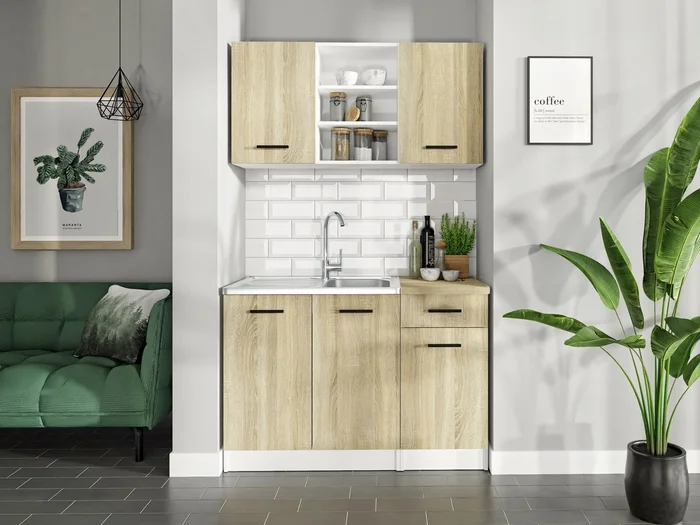 Kuchyně MALEN 120 cm dub sonoma/bílá