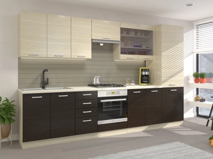 Kuchyně Norfolk 320/260 – dub ferrara/legno tmavé