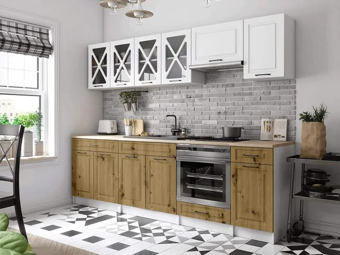 Kuchyňská linka Gréta 260 cm – bílá MAT artisan