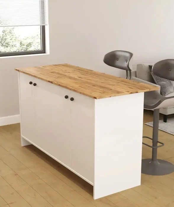 Kuchyňský ostrůvek Venturi ÚP 160x65 cm – bílá/borovice