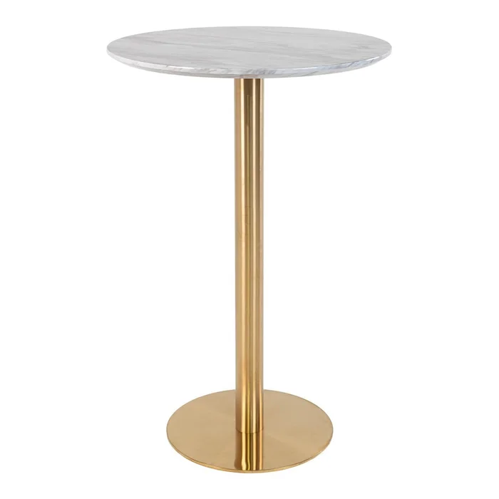 Kulatý barový stůl Bolzano s mramorovou deskou 70 cm