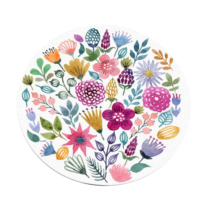 Kulatý koberec 120 cm – bílý, polyester