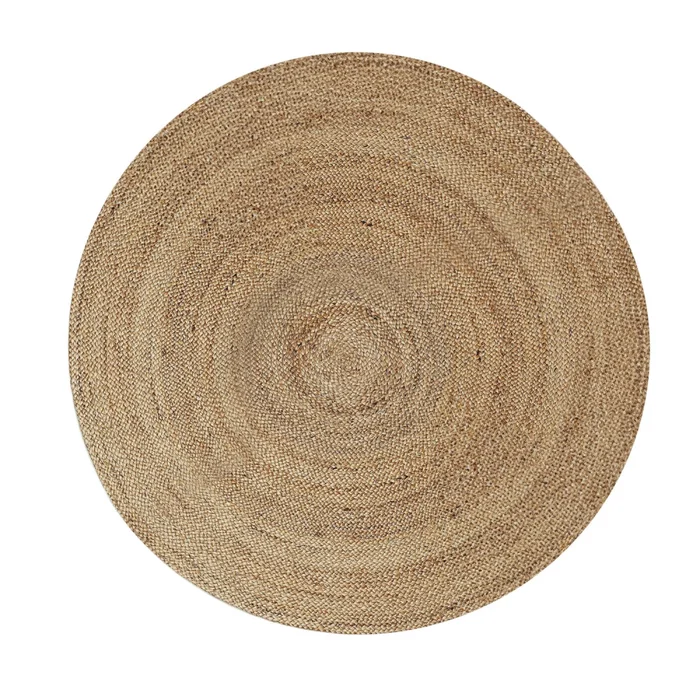 Kulatý koberec 120×120 cm – bavlna/polyester, přírodní
