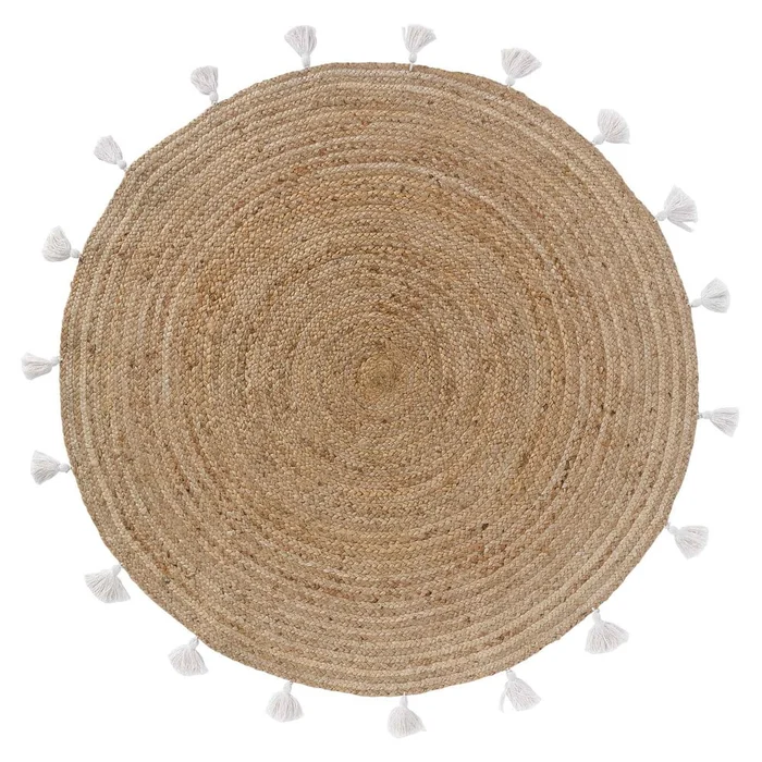 Kulatý koberec Shira 120 cm bílo-přírodní