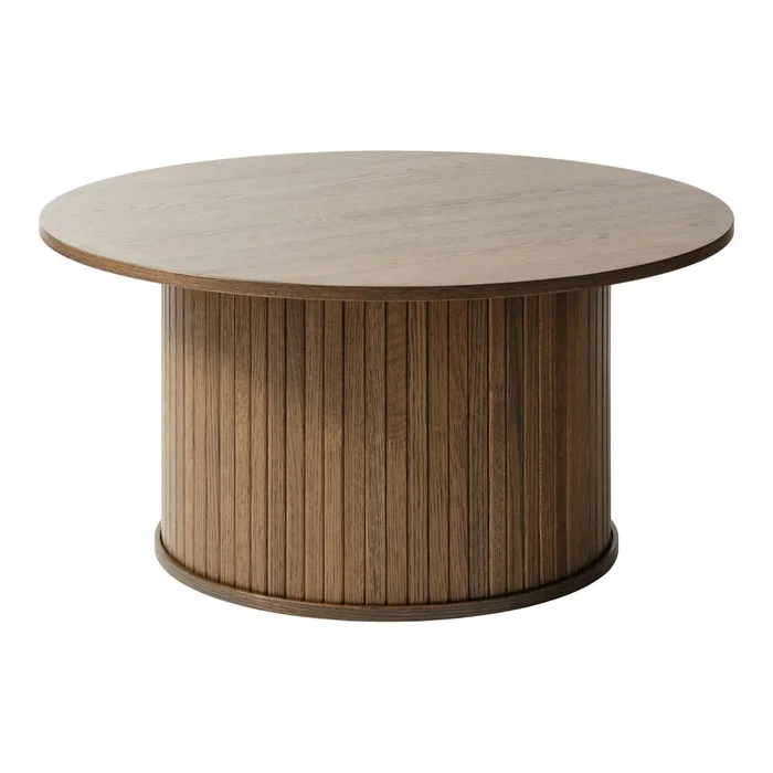 Kulatý konferenční stolek Nola v dubovém dekoru, průměr 90 cm