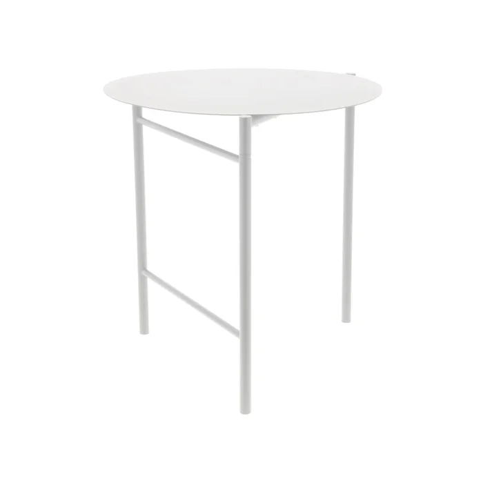 Kulatý kovový jídelní stůl 70 cm bílý