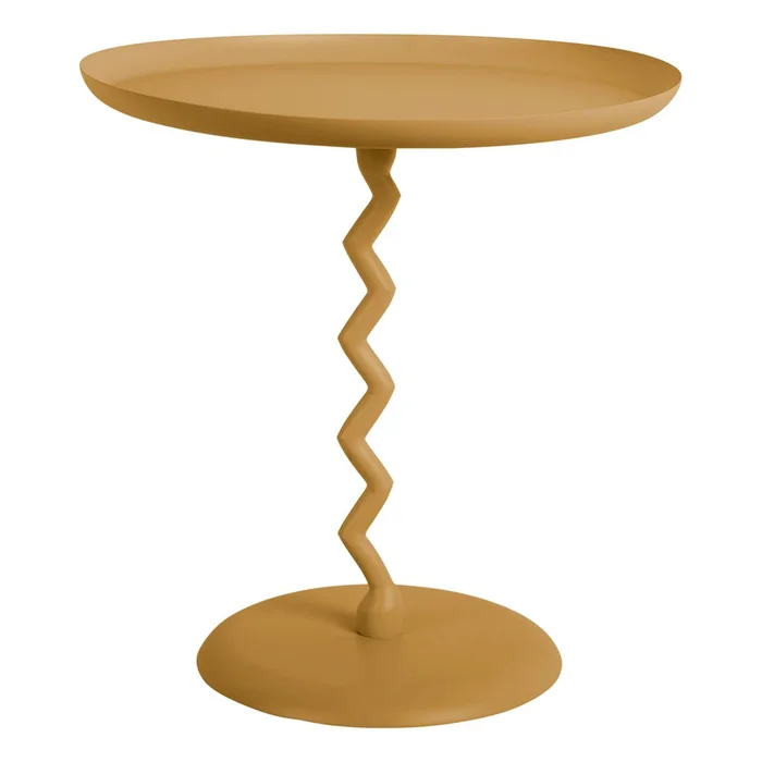 Kulatý kovový odkládací stolek Zig Zag 40 cm