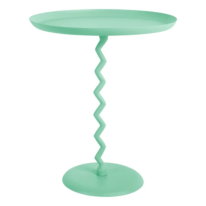 Kulatý kovový odkládací stolek Zig Zag 44 cm