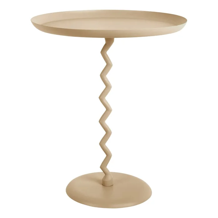 Kulatý kovový odkládací stolek Zig Zag 44 cm