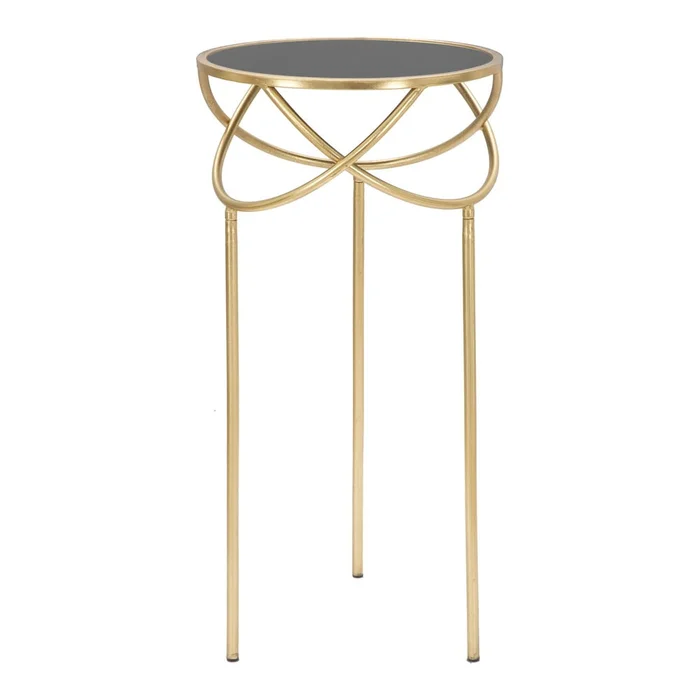 Kulatý odkládací stolek s skleněnou deskou 40cm