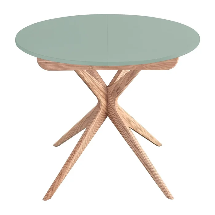 Kulatý rozkládací jídelní stůl Jubi 90 cm s přídavnou deskou