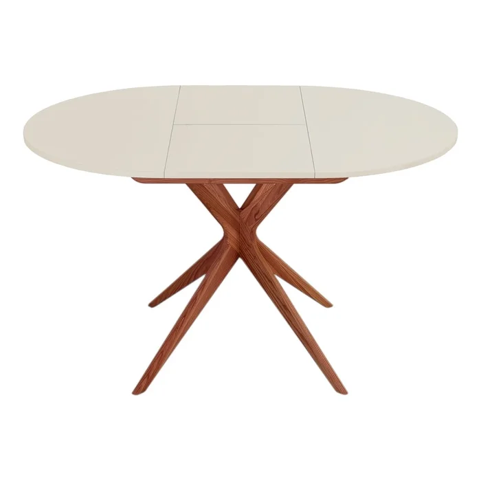 Kulatý rozkládací jídelní stůl s přídavnou deskou 90 cm