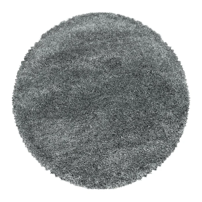 Kulatý šedý koberec 120 cm Fluffy