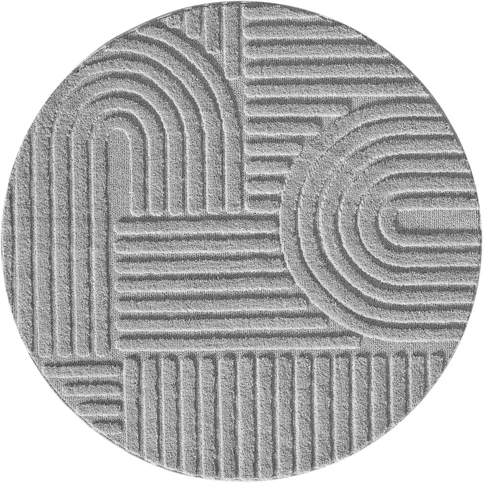 Kulatý šedý koberec 200 cm Art