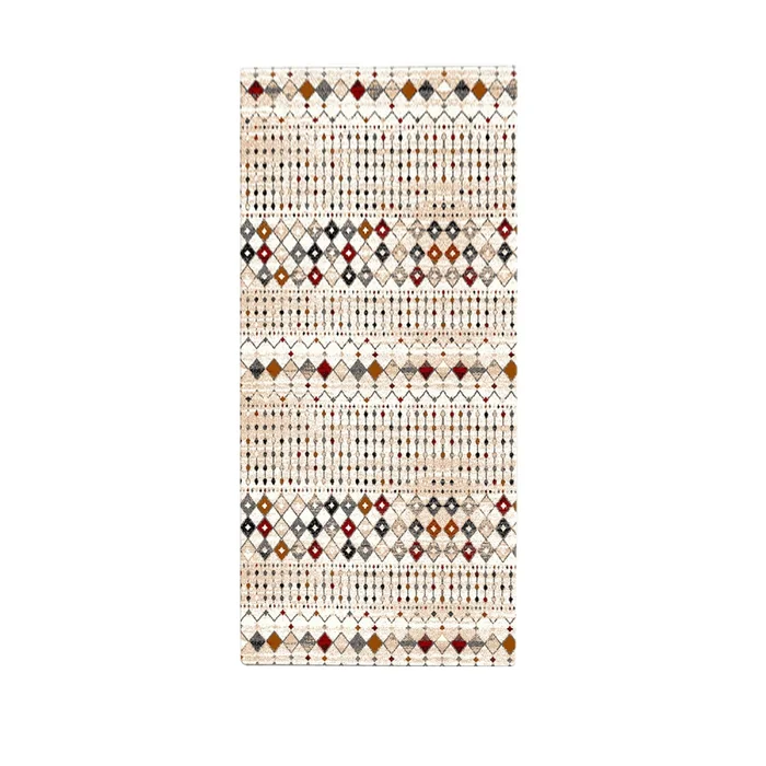 Kusový koberec béžový, 80 × 200 cm, syntetický, nízký vlas, protiskluzový