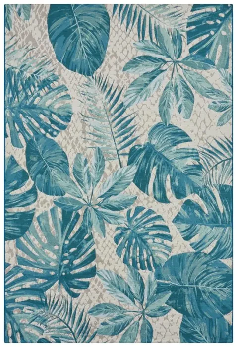 Kusový koberec Flair Tropical Leaves tyrkysová 200×285 cm