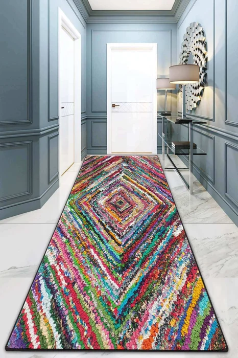 Kusový syntetický koberec do předsíně 80 × 200 cm, protiskluzový, nízký vlas