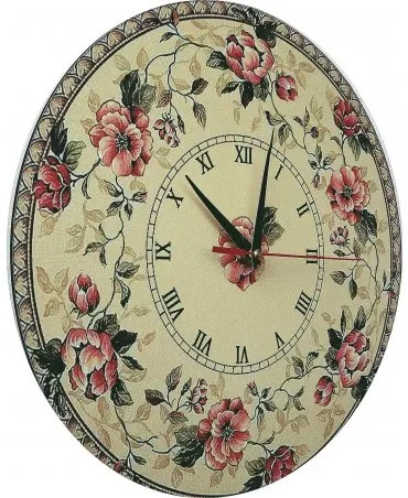 Květinové vintage nástěnné hodiny