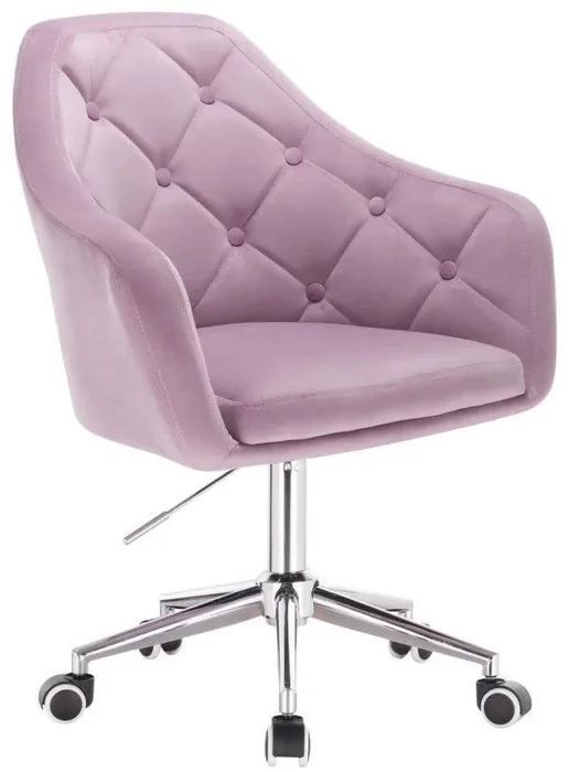 Lavender Luxury Křeslo ANDORA VELUR na Stříbrné Kolečkové Podstavě