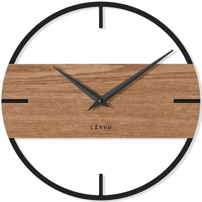 LAVVU LOFT Dřevěné nástěnné hodiny v industriálním stylu
