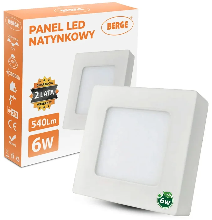 LED čtvercový panel 120x120mm 6W neutrální 230V