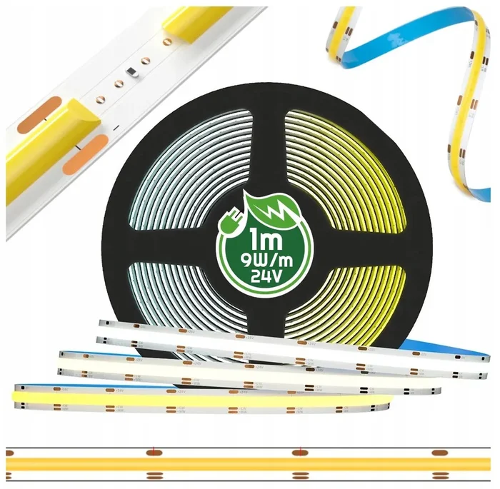 LED pásek COB 24V 9W/m teplá bílá 1m