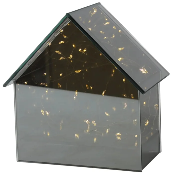 LED skleněný domeček ELITE šedý