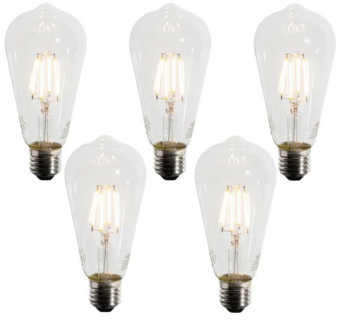 LED žárovky E27 A60 se soumrakovým senzorem, sada 5 kusů