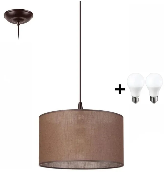 LED závěsný lustr Noel s hnědým lanem