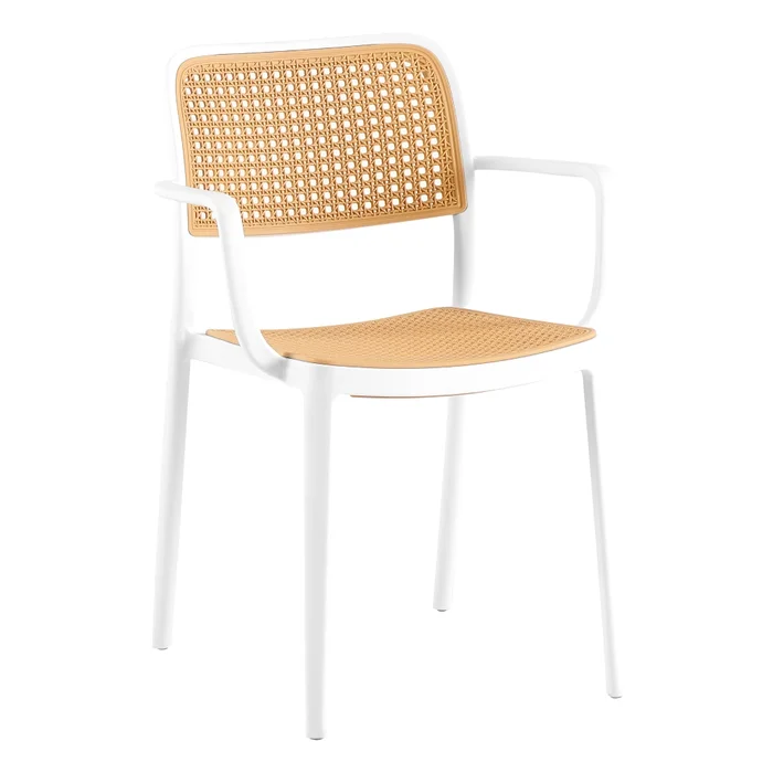 LENOMA TYP 2: stohovatelná židle bílá/béžová