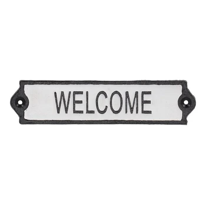 Litinová dekorativní cedule Welcome 21x5 cm