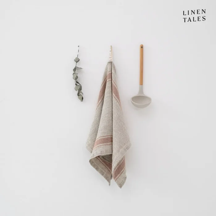Lněná utěrka Beige Stripe Vintage 40x65 cm