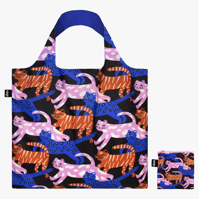 LOQI GLITTER POWER Cats – skládací taška