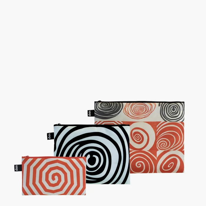 LOQI Kapsičky na zip – sada 3 ks Spirals od Louise Bourgeois