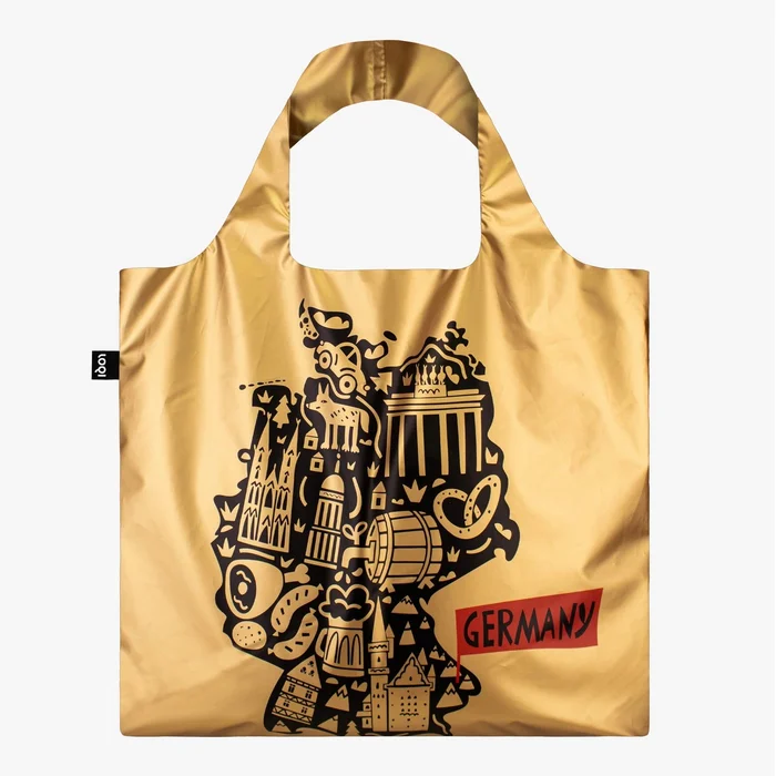 LOQI Nákupní taška Travel Collection Germany - Metalická zlatá