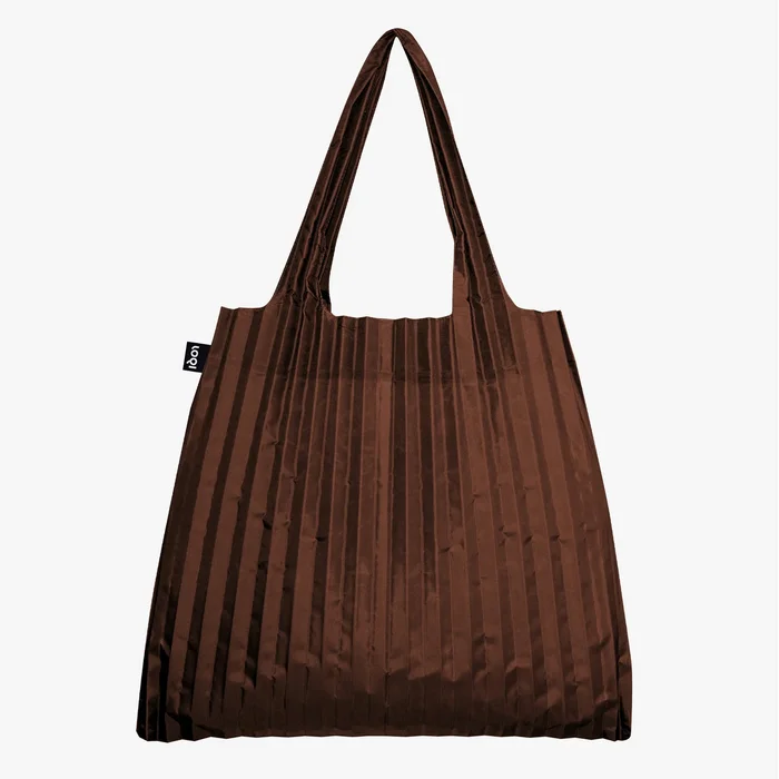LOQI Pleated Cocoa – skládací taška přes rameno
