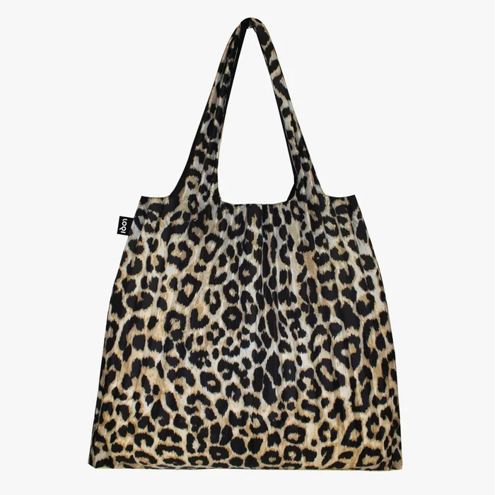 LOQI Pleated Leopard Dusk – skládací taška přes rameno