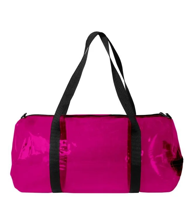 LOQI TRANSPARENT Pink – skládací taška na víkend