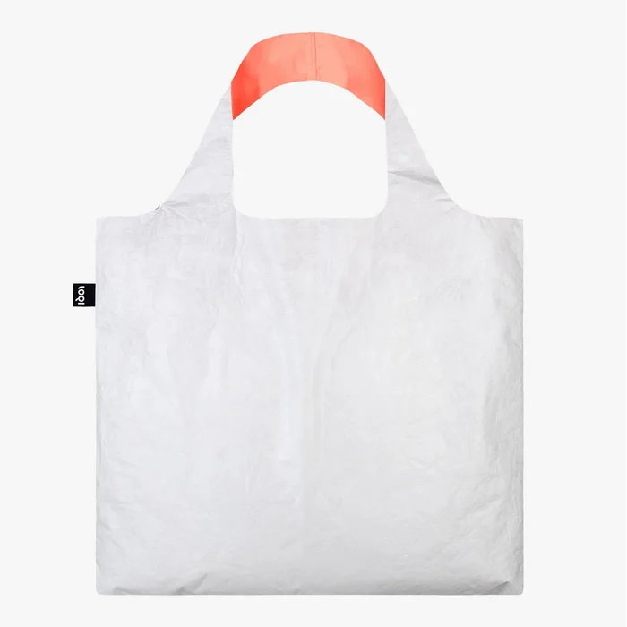 LOQI TYVEK Neon Dark Orange – skládací nákupní taška