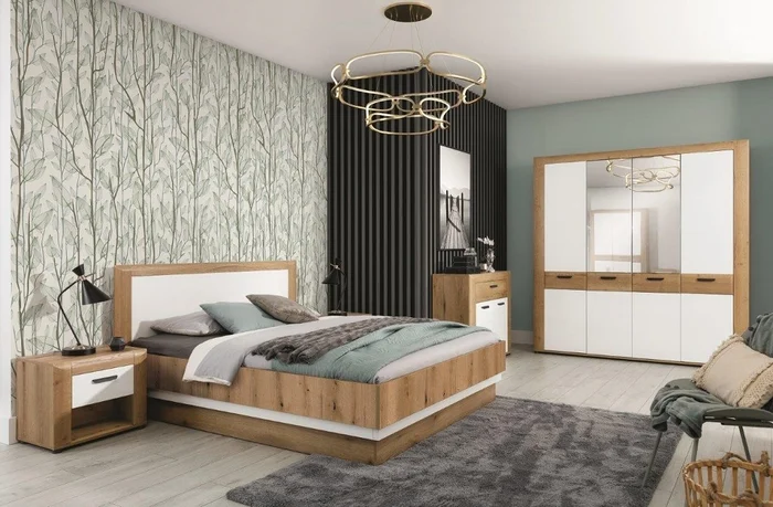 Ložnice FILIPPOPOLI 2 – dub evoke, bílá alpský lesk