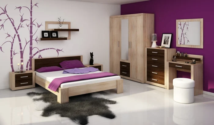 Ložnice MOLTENO dub sonoma světlý a tmavý