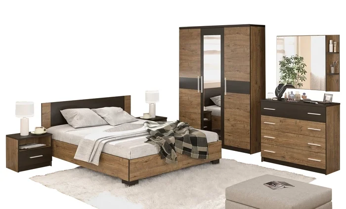 Ložnicová sestava Nodulosa, dub April/Wenge