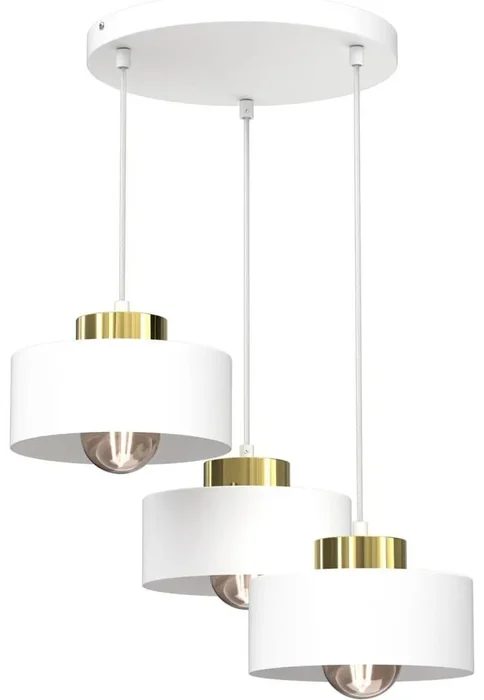 Luminex Lustr na lanku MARTI 3xE27/15W/230V bílá/zlatá