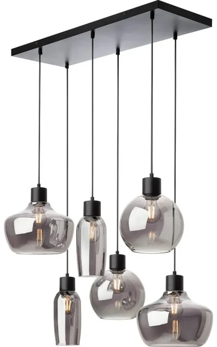 Lustr Atlantis s lanem, černý, 6xE27, 42W, 230V