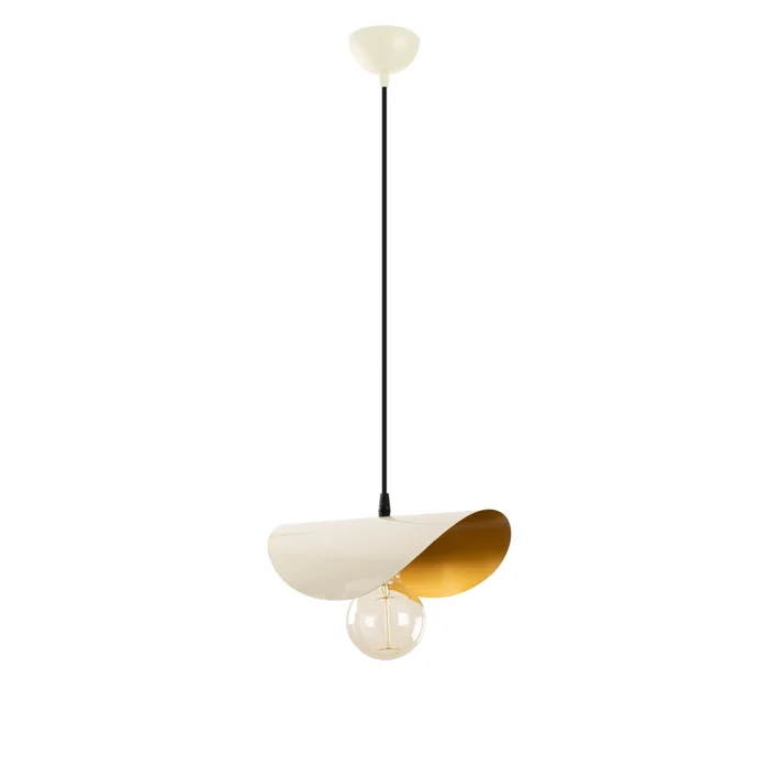Lustr KALSON 1xE27 bílo-zlatý, výška 106 cm
