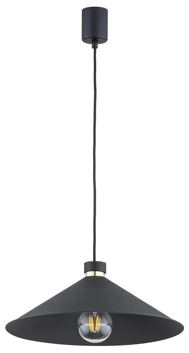 Lustr Nashville s lanem, černý, E27, 15W