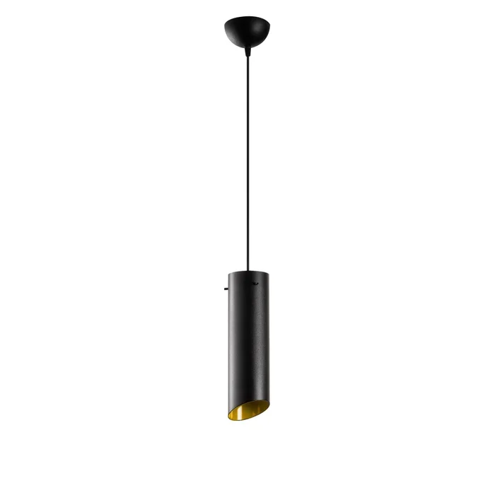 Lustr POLFIR 1×E27 8×34–114 cm, černá/žlutá